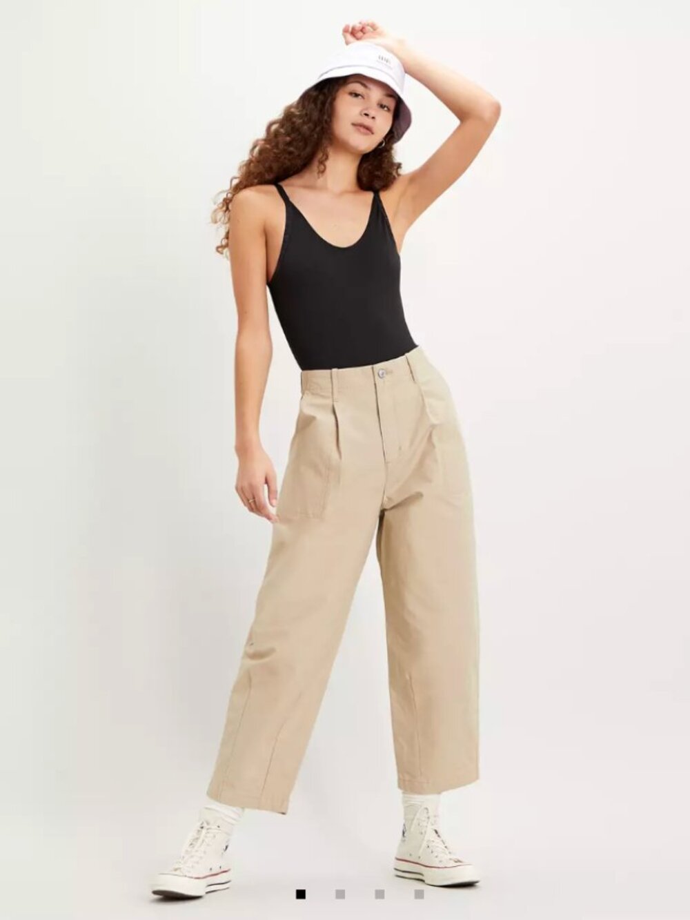Levi's Premium Utility Pleated Balloon Trousers - Crisp Twill Nomad - W29